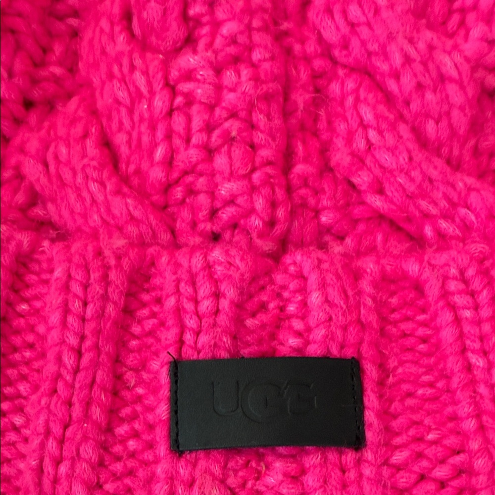 UGG Fuchsia Cable Knit Beanie
